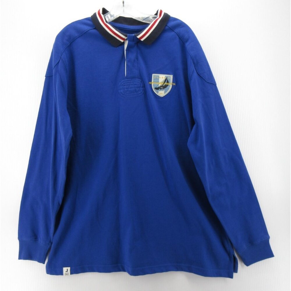 Regatta Polo Rugby Shirt Medium Cuffys Cape Cod Nautical Elbow Patches